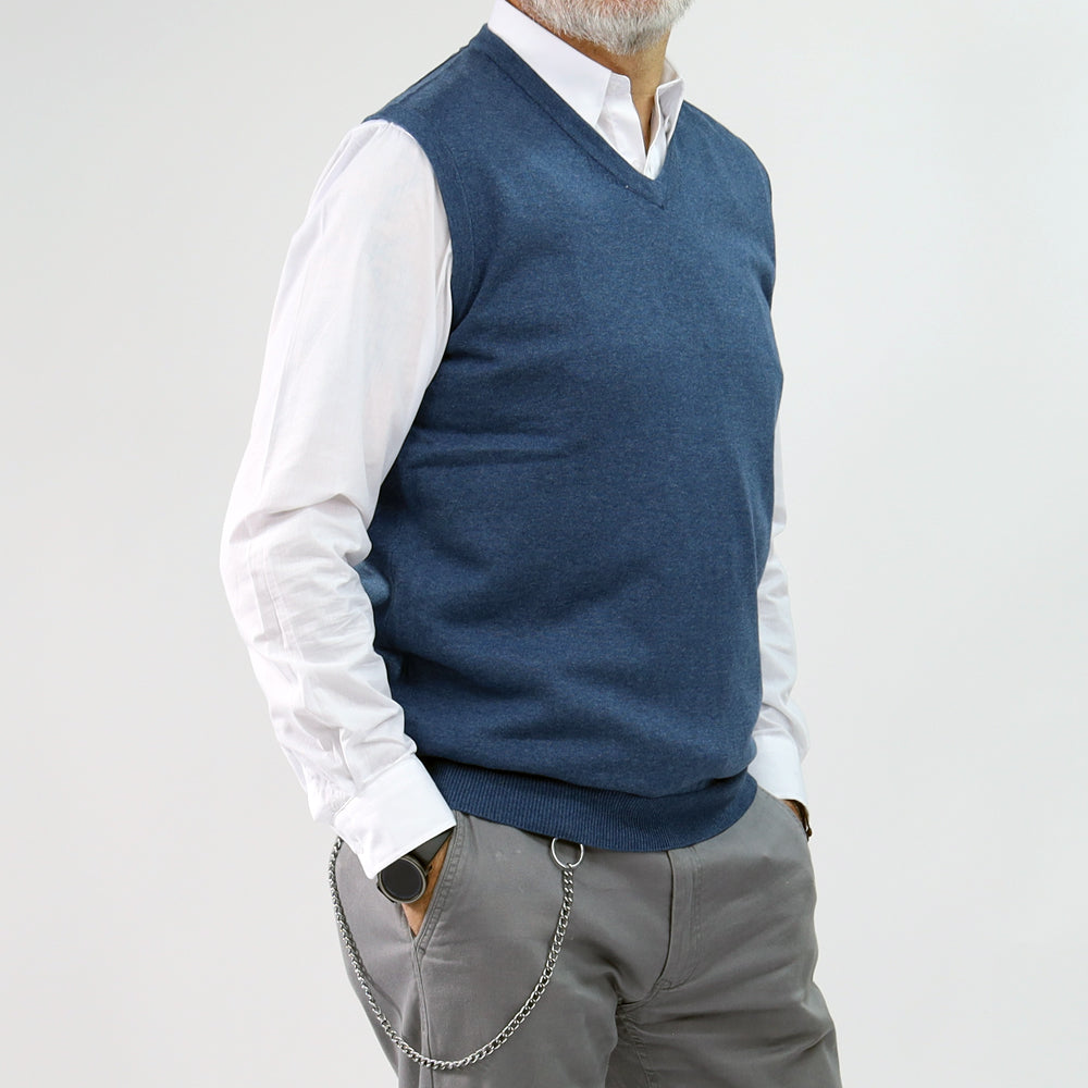 Ejecutivo Algodon Sweater Sin Manga Para Hombre Chaleco Lana